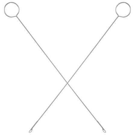 2 stk. rustfrit stål lang løkke drejning hækling syning strop citat værktøjer DIY strikning tilbehør som vist på billedet)