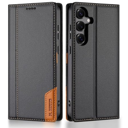 N.BEKUS P3 För Samsung Galaxy S26 Konstläder Plånboksfodral RFID-Skydd - Svart