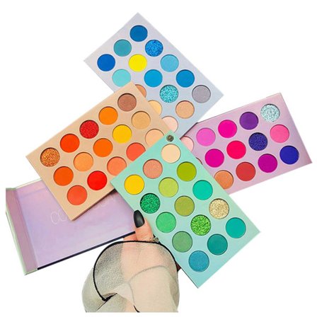 Øjenskyggepalette, 60-farvers højt pigmenteret makeup-sæt, professionel glitter mat shimmer pudder til kunstnere og begyndere