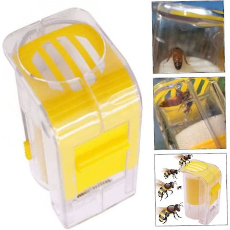 Queen-merkkipullo Queen-ansaluuri Häkki Stoppaaja Yhdellä Kädellä Mehiläistarhaustoimintavälineet Keltainen Mehiläistarhaustoimintavälineet - 