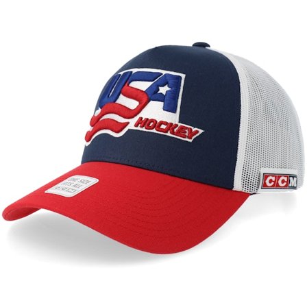 CCM - Blå trucker Caps - Usa Flag Team Meshback Navy A-Frame Trucker @ Hatstore