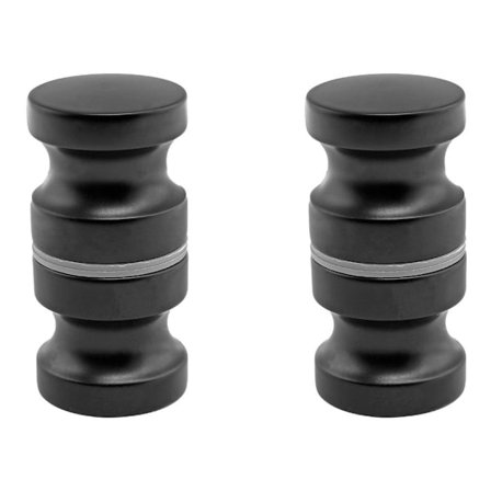 2 kpl Lasioven nuppeja suihkuhuoneen oveen, yksireikäinen kahva, MUSTA