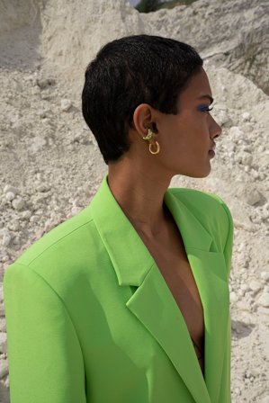 NA-KD Accessories 2-pack Stone Earcuffs - Bijoux - Vert - One Size