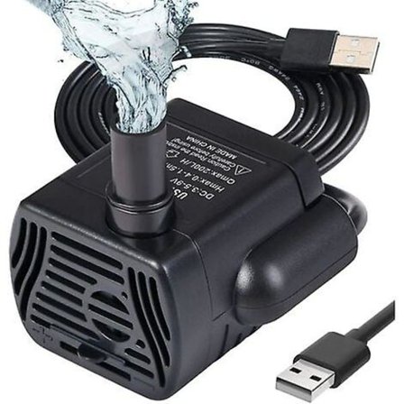 Nedsänkbar vattenpump, justerbar akvariumpump 200L/H 3W ultratyst Catit USB-pump för damm [DB]
