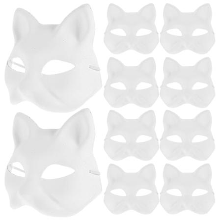 20 st tomma kattmasker i papper, tomma masker, gör-det-själv handmålade kattmasker, rekvisita
