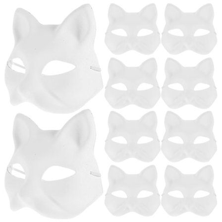 20 stk. Blank Katte Masker Papir Blank Masker DIY Håndmalet Katte Masker Rekvisitter