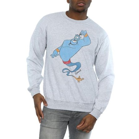 Aladdin Classic Genie Heather Sweatshirt S Heather Grey för män