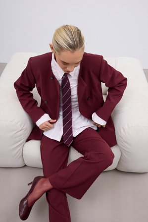 Janka Polliani x NA-KD Figursydd skjorta med crepade veck - Skjortor - Rosa - EU 38