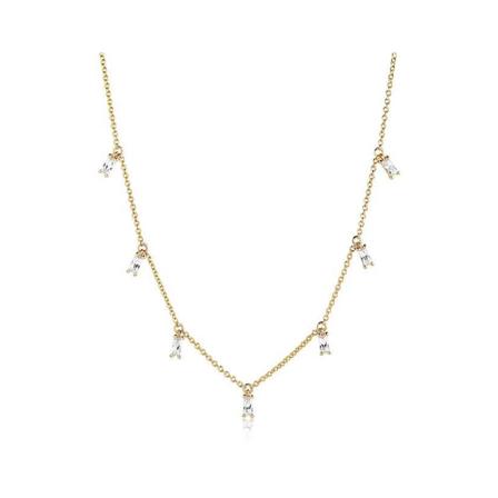 Sif Jakobs, Necklace Princess Baguette Geel, Dames, Maat:ONE Size