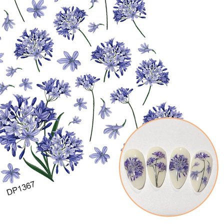 Blomster Negleklistermærker Neglekunst 3 Ark Selvklæbende Negleklistermærker Negledekaler Neglekunst Design Manicure