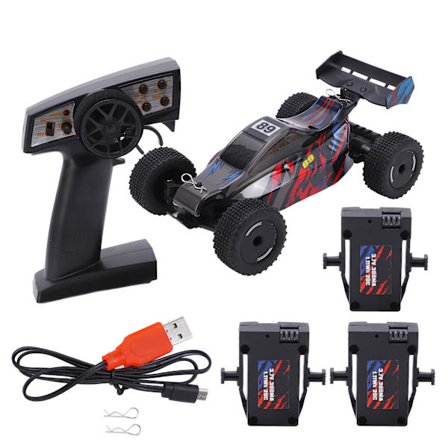 1/24 RC Bil 2WD Fuld Skala Højhastighed Genopladelig 2.4GHz Trådløs Fjernstyret Biler til Over 14 År Gamle 3 Batterier