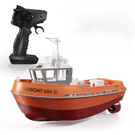 686 Rc Vene 2.4G 1/72 Tehokas Kaksoismoottori Pitkän Kantaman Langaton Sähköinen Kauko-ohjattava Hinaaja Malli Lelut Pojille Lahja (Oranssi)