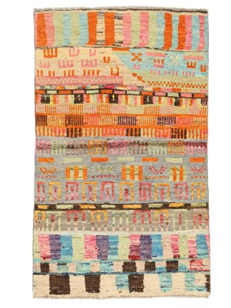 Handknuten Moroccan Berber - Afghanistan 87X142 Brun/Gul