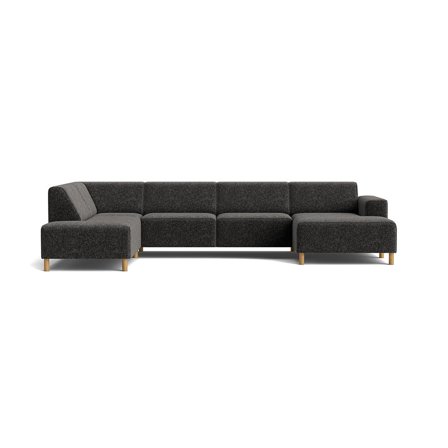 Seam U-sofa, højrevendt - Genesis Antracit - 344x206x78 - Sofa, u-sofa