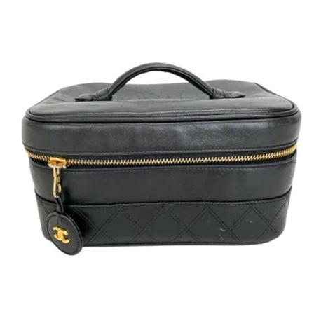 Chanel Vintage Pre-owned Læder hndtasker Sort, Dame Vintage Tasker, Størrelse: ONE Size