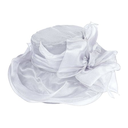 Dame Solhatt Bred Bremskjerm Bryllupshatter Damer Vintage Topplue Fascinators Cap Elegant Organza Hat Retro Aftenfest Hat Sommer