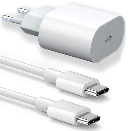 25W USB-C Laddare & 20W Kabel 1M för iPhone 16 Pro Max - Vit[JUN] Vit