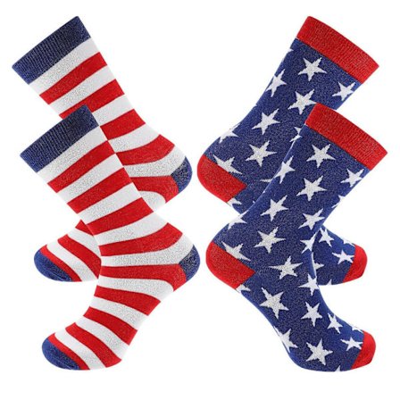 Herr Amerikanska Flaggan Strumpor Mellanhöga Strumpor Vardagsbruk One Size Passar De Flesta 2 Par [DB]