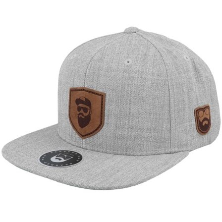 Bearded Man - Grå snapback Keps - Cap Man Badge Patch Heather Grey Snapback @ Hatstore
