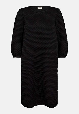 Freequent - Jersey-kjole med 3D-struktur i svart for damer i størrelse XXL (46) - Cellbes