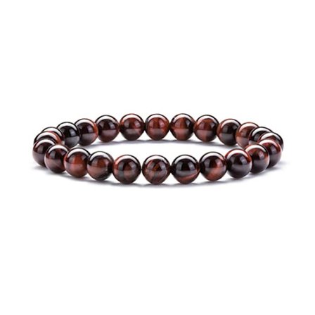 8mm Rund Tigeröga Agat Vulkansten Pärlor Naturlig Ädelsten