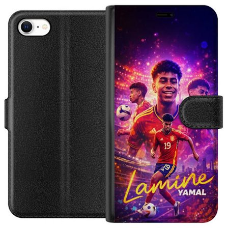 Kompatibel Tegnebogsetui til Apple Apple iPhone 6 Lamine Yamal fodboldplakat i spansk landsholdstrøje med dynamisk handling, farverig sportsillustrat