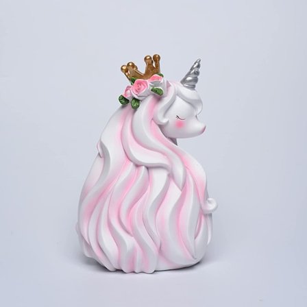 Suloinen lasten säästölipas, ihana hartsi yksisarvinen rahalipas lelut, täydellinen ainutlaatuinen kolikkopankki lahja tytöille, lastenhuoneen 