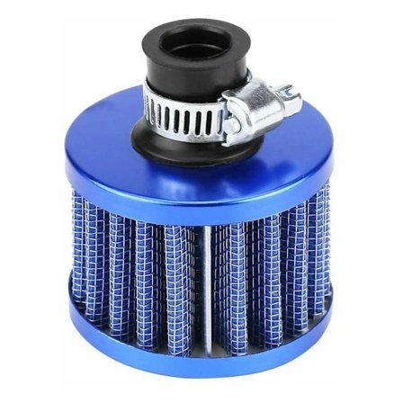 Bil luftfilter, 12mm universelt bil luftinntaksfiltersett veivhusventilasjon deksel pustefilter (blå)[CO]