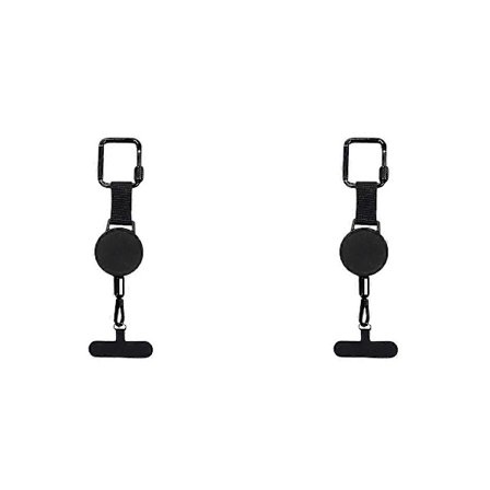 2X Udtrækkelig Tyverisikret Telefonholder Mobiltelefon Snor Rem Smartphone Sikkerhedsline med Bælteclips