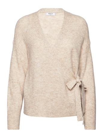 Mscheb E Zenie Wrap Pullover Strikkegenser Cardigan Beige MSCH Copenhagen*Betinget Tilbud