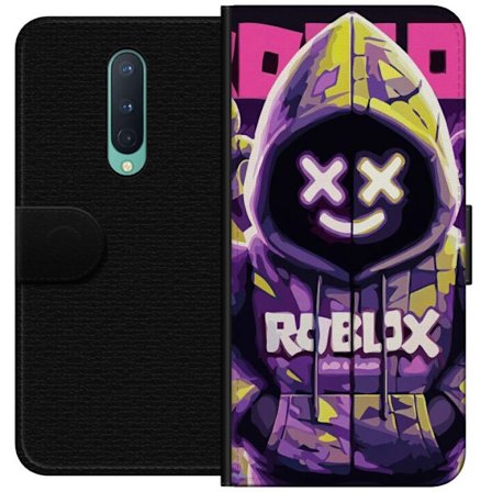 Yhteensopiva Lompakkokotelo OnePlus OnePlus 8 Värikäs Roblox-inspiroima hupparihahmo neoneilla ja maskilla, digitaalinen peli-illustraatio täydelli