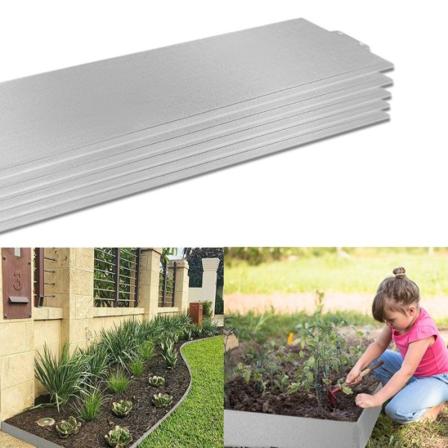Galvaniserad gräsmatta kant - LZQ - Längd 5m - Höjd 15cm - Svart Svart