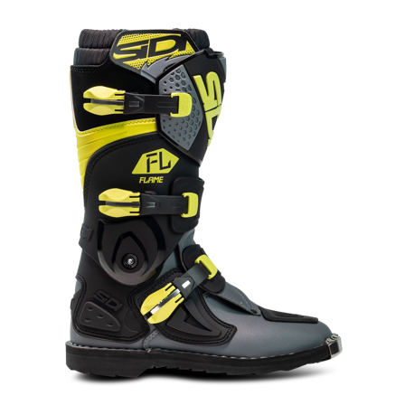Botas de Cross Sidi Flame Niño Negro/Lima/Gris 40