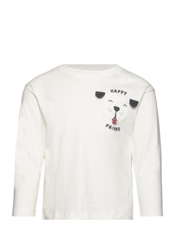 Printed Long Sleeve T-Shirt White Mango
