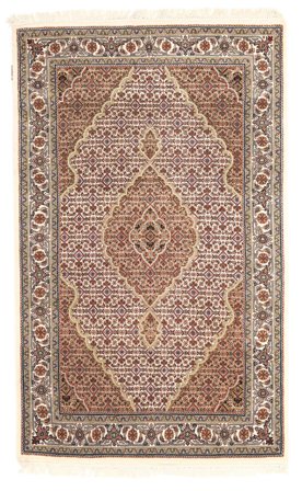 Tabriz Royal Vloerkleed Handgeknoopt 112X183 Bruin/Beige India