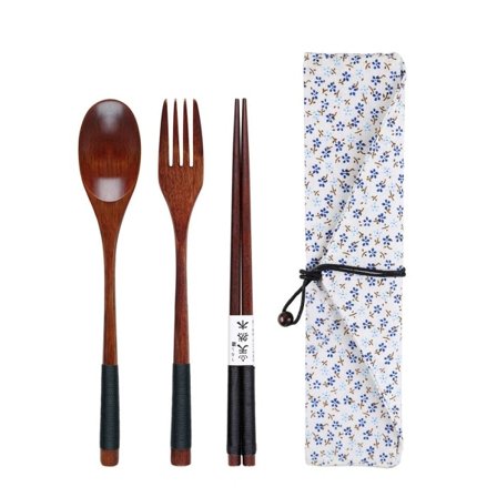 Trä Best k Sett Spisepinner Skje Gaffel Sett Reisesett