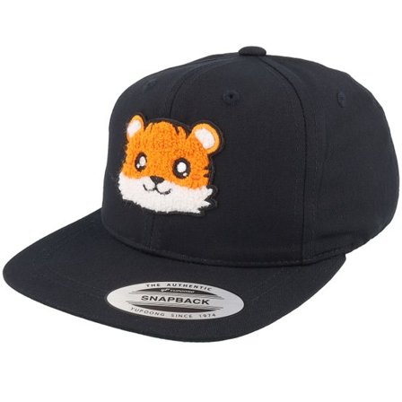 Kiddo Cap - Svart snapback Keps - Kids Cute Tiger Chenille Black Snapback @ Hatstore