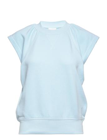 Polifoli Sweat Ss Sweat-shirt Genser Blå Second Female