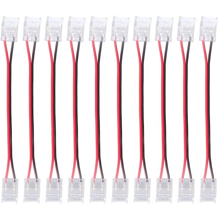 10 st COB-ljuslistanslutningar 2-stifts PC-material 10 mm bredd dubbelhuvudlist till listförlängningsanslutning