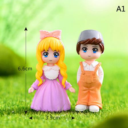1 Set Cartoon Lovely Par Stol Hartsfigurer Miniatyrer Fai