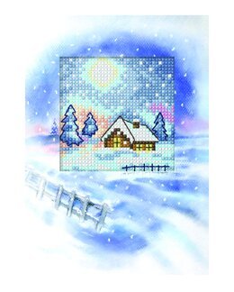 Broderikit Kort Vinterhus 1-pack - Orchidea