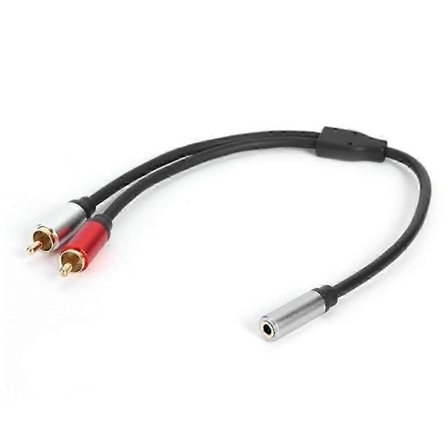 Kabel 2RCA hann til 3,5 mm hunn lyd Aux-kabel 3,5 mm jack-kabel for MP3-telefon hjemmekino DVD 2R