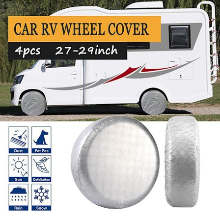 4 stk. Bil RV Hjulafdækning 27''-29" Dækovertræk Vandtæt Støvtæt Dækovertræk Til Camper Autocamper Lastbil SUV - Dæktilbehør