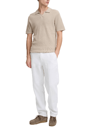 Casual Friday CFPANDRUP 100% linen pant Trouser Byxor Herr Vit 34-30