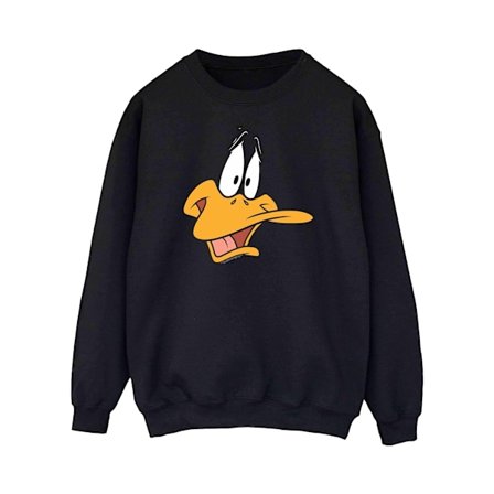 Looney Tunes Dam/Dam Daffy Duck Ansikte Sweatshirt M Svart