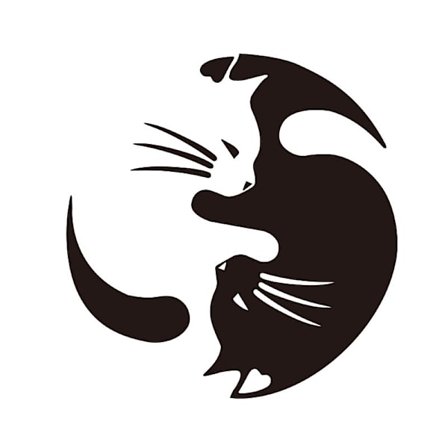 YIN YANG CATS Kat Elsker Vinyl Decal Bil Væg Bærbar Mærkat, sæt med 2 stk