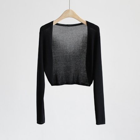 Strikket Cardigan Is Silke Sjal SORT