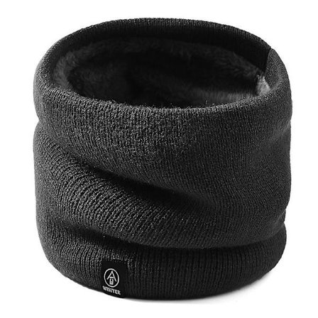 Vinter Dubbellagers Halsvärmare Stickad Fleecefodrad Cirkel Loop Scarves