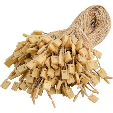 20 cm, snor til hængemærker, hængemærketov med låseklemme, til tøj, smykker, tøjemballage, bagagetilbehør