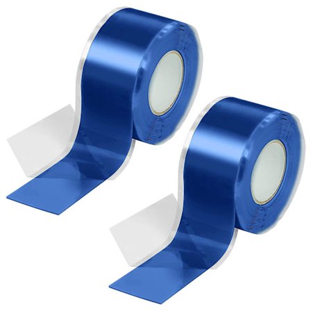 2x 3m Selvsmeltende Silikontape (selvamalgamerende, selvvulkaniserende), Isolerende Tape og Tetningstape (vann, luft), 25 mm bred, Blå